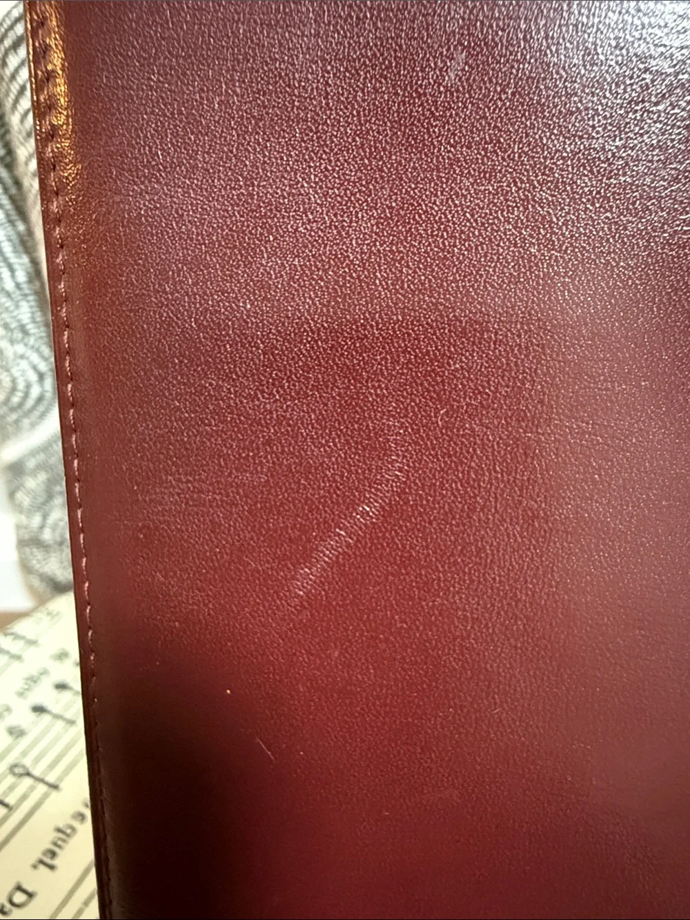 Vintage Cartier Paris Burgundy Leather Long Wallet Clutch